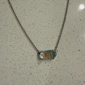 Kendra Scott Silver Elisa Pendant Necklace in Dichroic Glass
